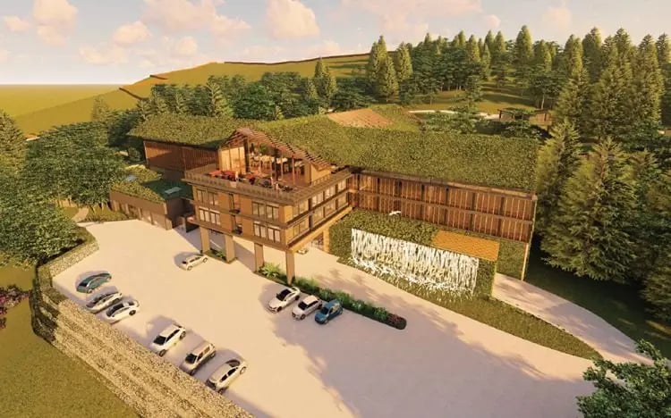 Planning has been approved for this five star eco-hotel at Hillend, just outside Edinburgh. The £30 million scheme will create 102 hotel rooms, 65 rooms in 38 eco-suites set in woodland, restaurants, bars, conference facilities, a gym and spa.